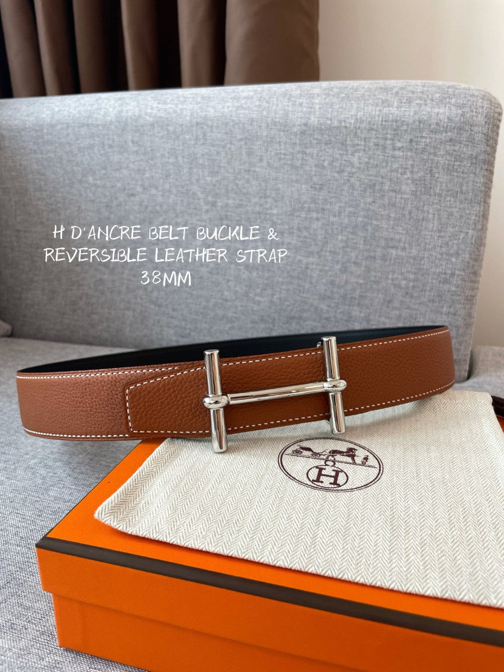 Hermes H074562CUZ3 Constance belt buckle & Reversible leather strap 38 mm H990036