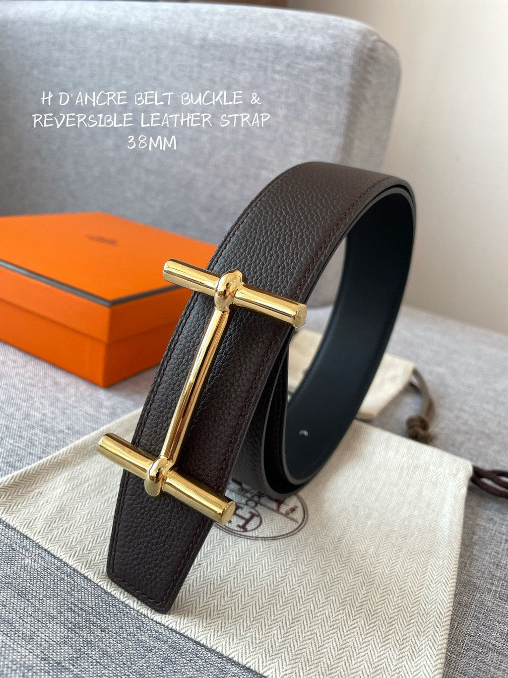 Hermes H074562CUZ3 Constance belt buckle & Reversible leather strap 38 mm H990037