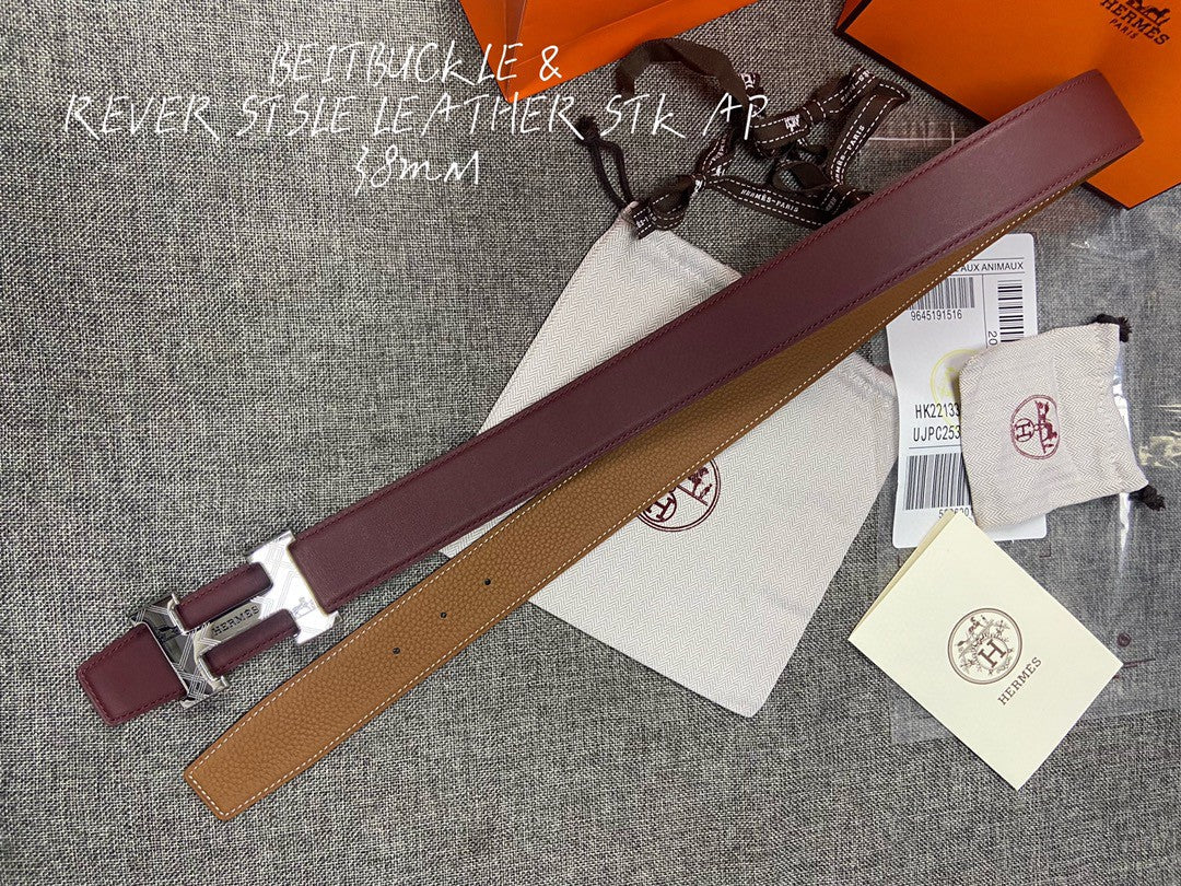 Hermes H074562CUZ3 Constance belt buckle & Reversible leather strap 38 mm H990039