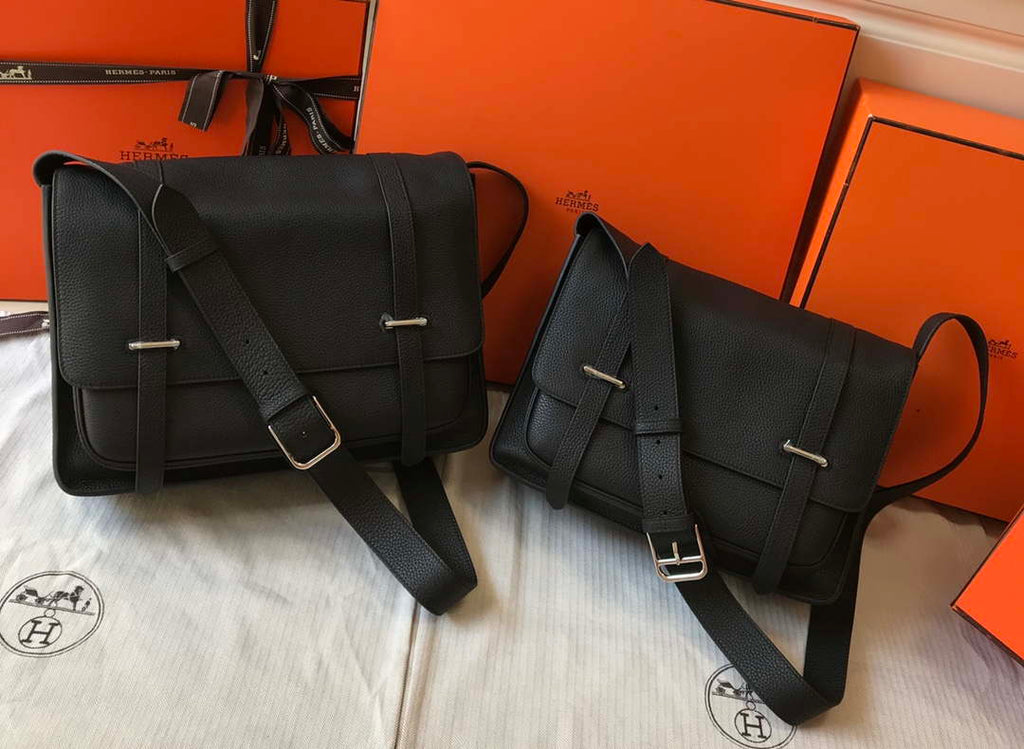 Hermes H074774CK37 Steve light messenger bag 34cm Black