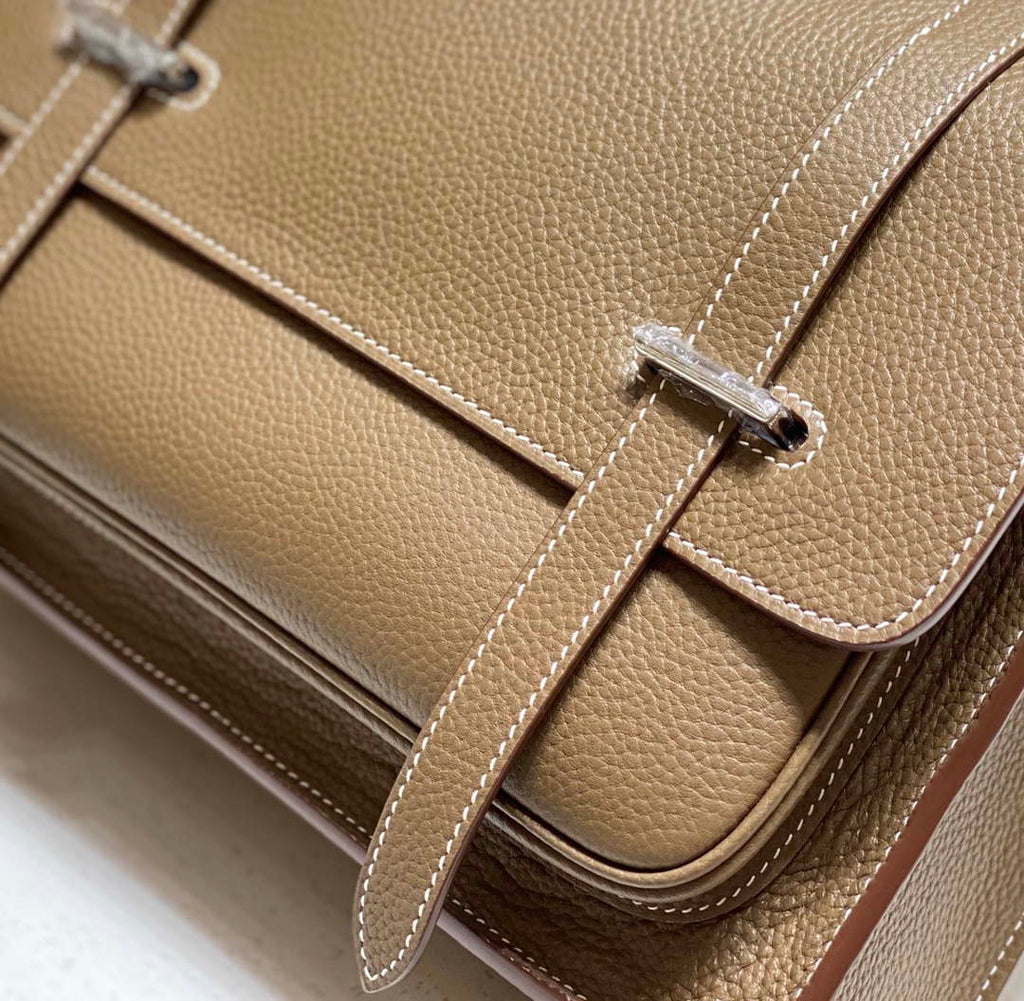 Hermes H074774CK37 Steve light messenger bag 34cm Elephant gray