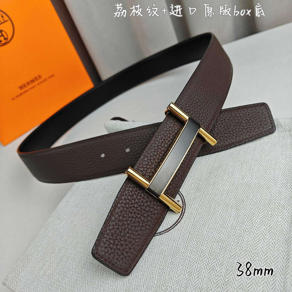 Hermes H077931CP2K Jockey belt buckle & Reversible leather strap 38 mm H88016