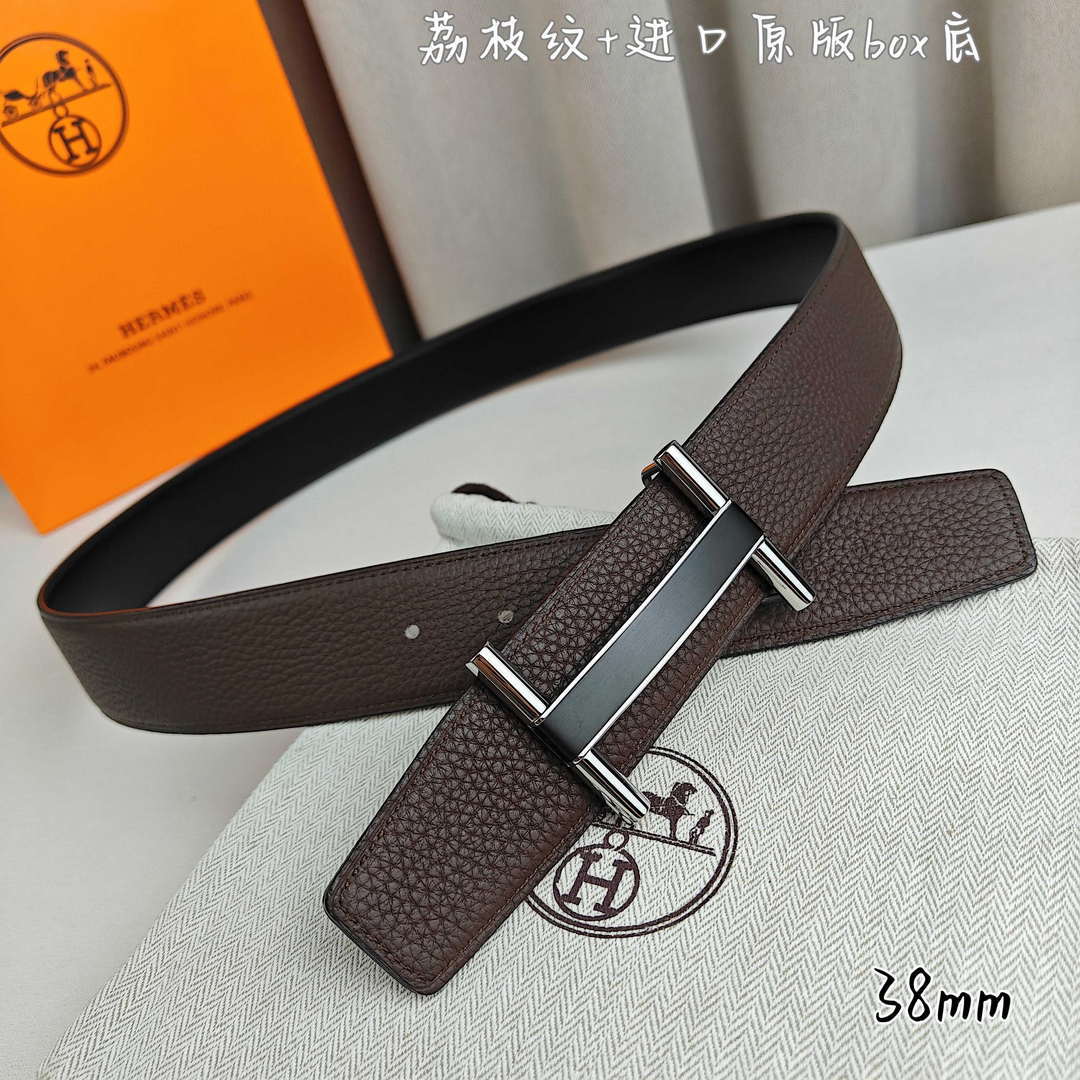Hermes H077931CP2K Jockey belt buckle & Reversible leather strap 38 mm H88016