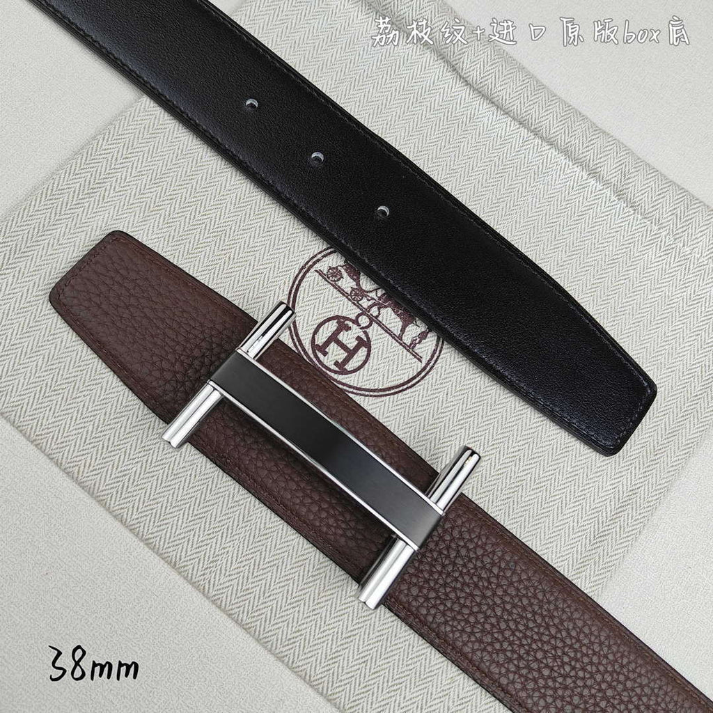Hermes H077931CP2K Jockey belt buckle & Reversible leather strap 38 mm H88016