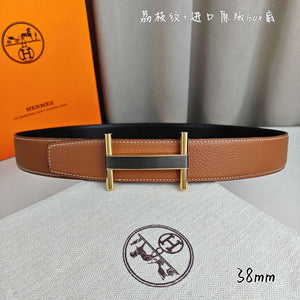 Hermes H077931CP2K Jockey belt buckle & Reversible leather strap 38 mm H88017 - Gold / '--Please Select-- - View 1