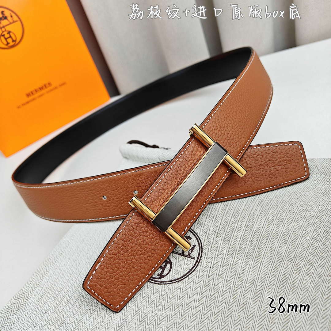 Hermes H077931CP2K Jockey belt buckle & Reversible leather strap 38 mm H88017