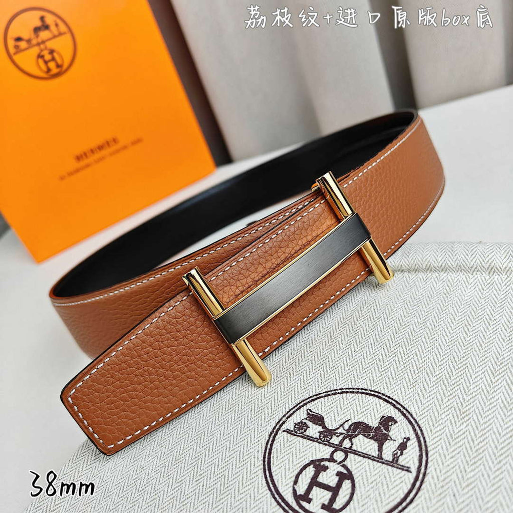 Hermes H077931CP2K Jockey belt buckle & Reversible leather strap 38 mm H88017