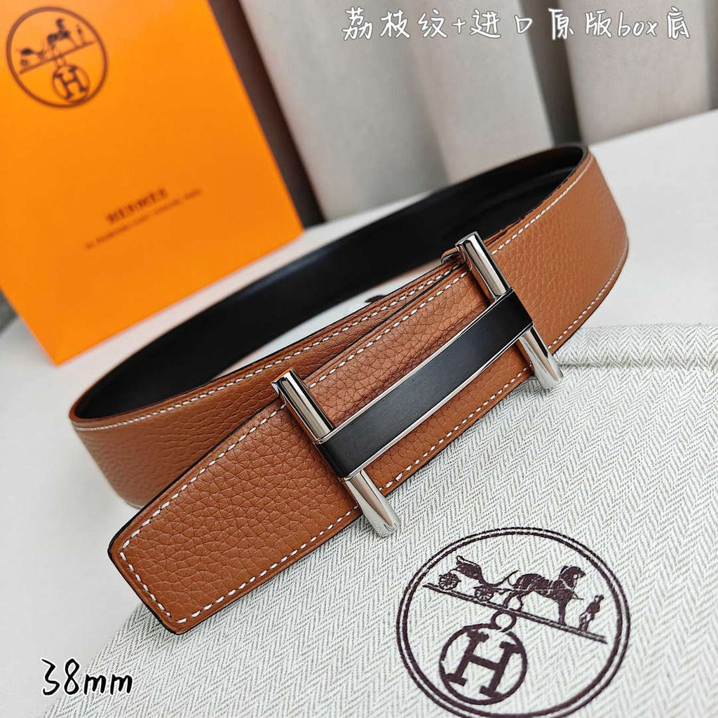 Hermes H077931CP2K Jockey belt buckle & Reversible leather strap 38 mm H88017