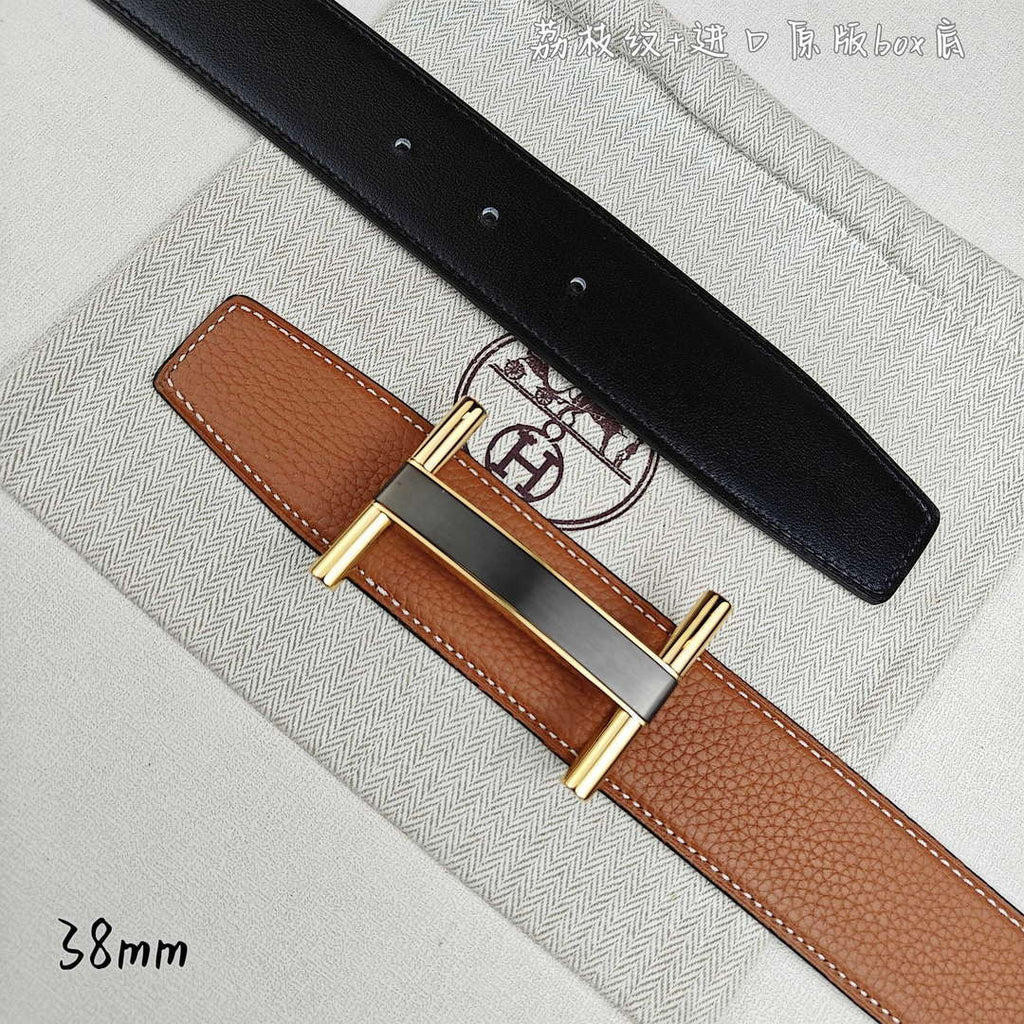 Hermes H077931CP2K Jockey belt buckle & Reversible leather strap 38 mm H88017