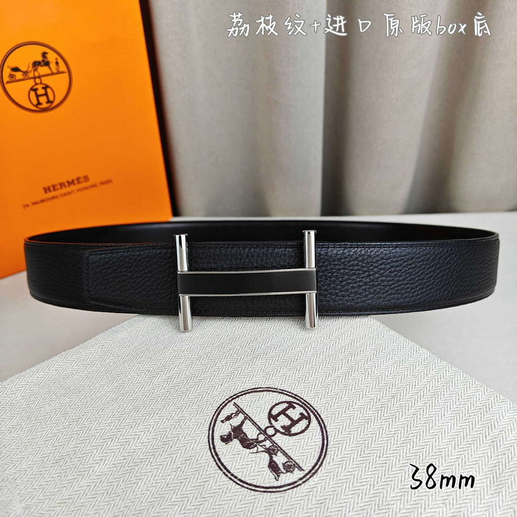 Hermes H077931CP2K Jockey belt buckle & Reversible leather strap 38 mm H88018