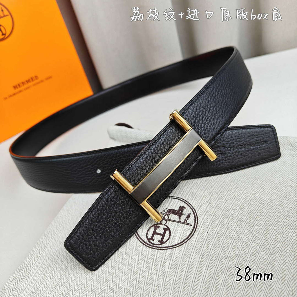 Hermes H077931CP2K Jockey belt buckle & Reversible leather strap 38 mm H88018