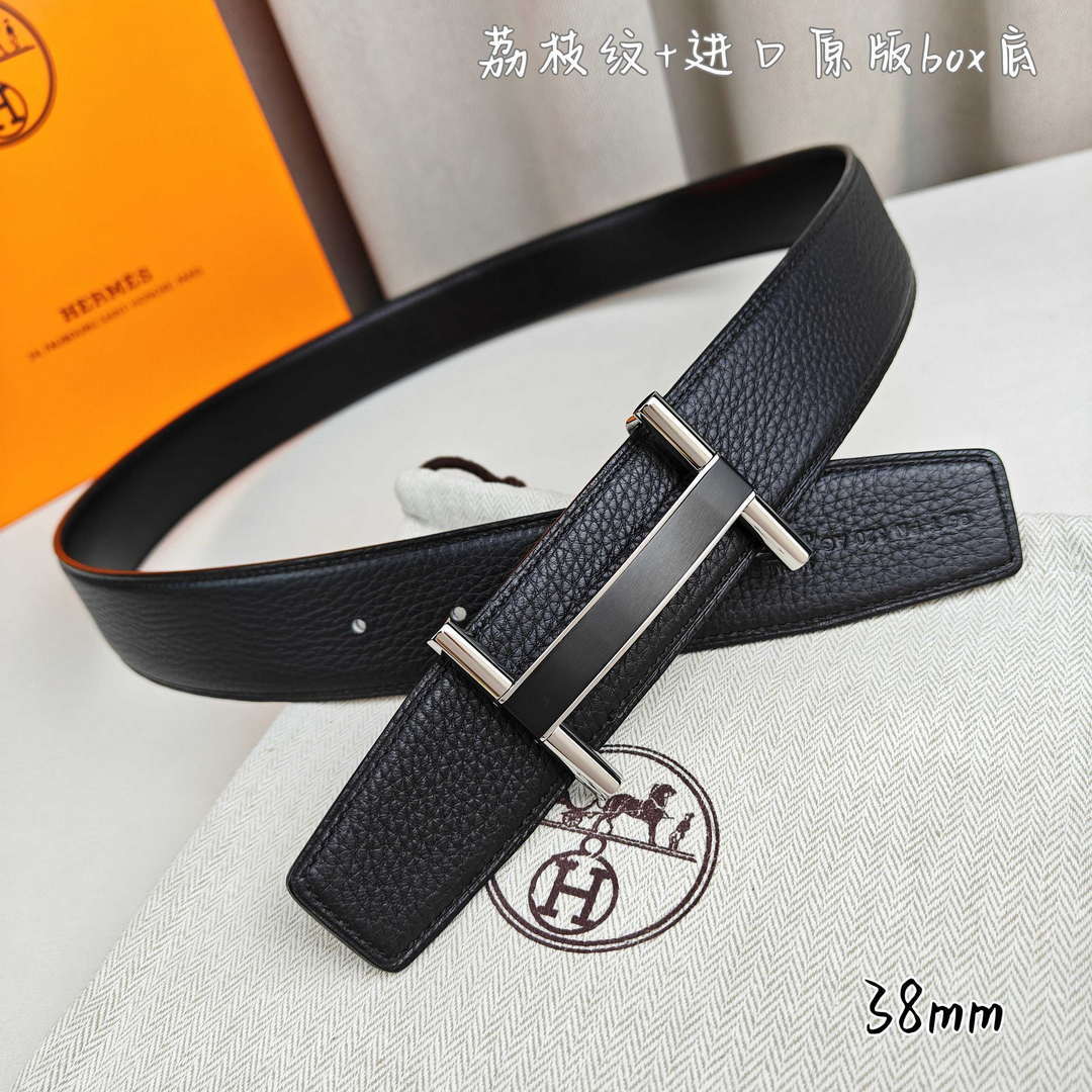 Hermes H077931CP2K Jockey belt buckle & Reversible leather strap 38 mm H88018