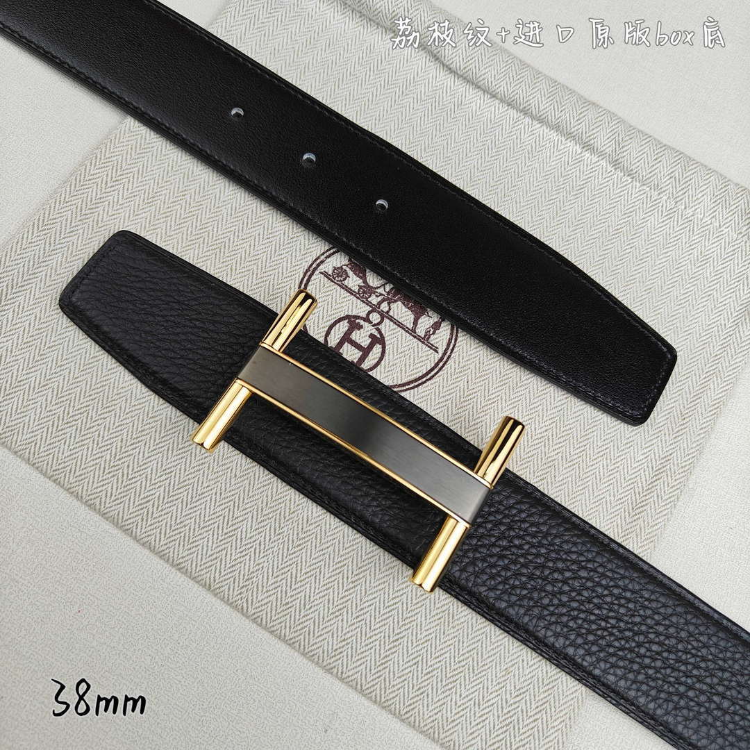 Hermes H077931CP2K Jockey belt buckle & Reversible leather strap 38 mm H88018