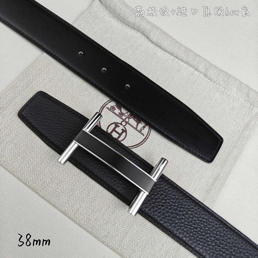 Hermes H077931CP2K Jockey belt buckle & Reversible leather strap 38 mm H88018