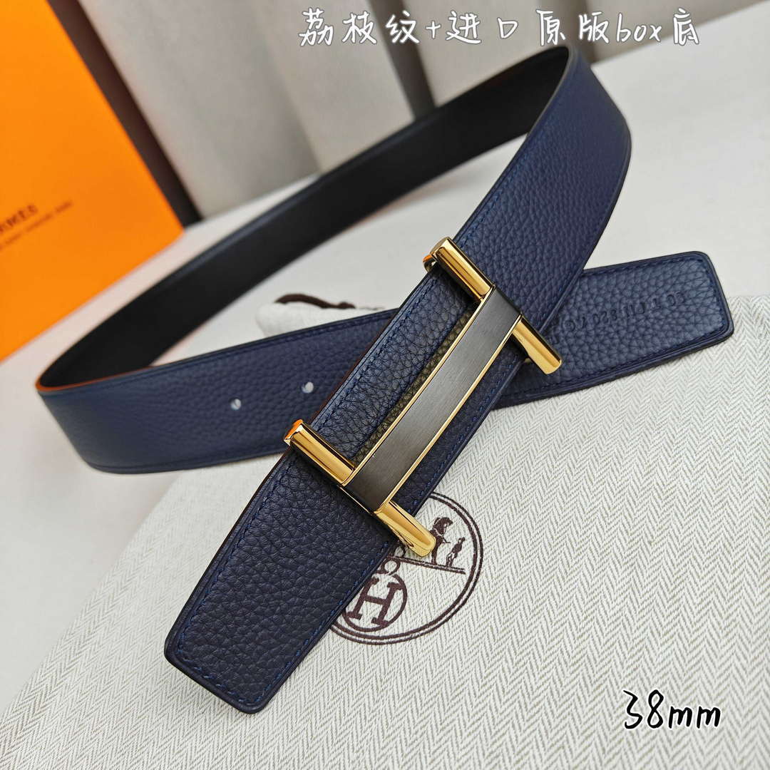 Hermes H077931CP2K Jockey belt buckle & Reversible leather strap 38 mm H88019 - Gold / '--Please Select-- - View 3