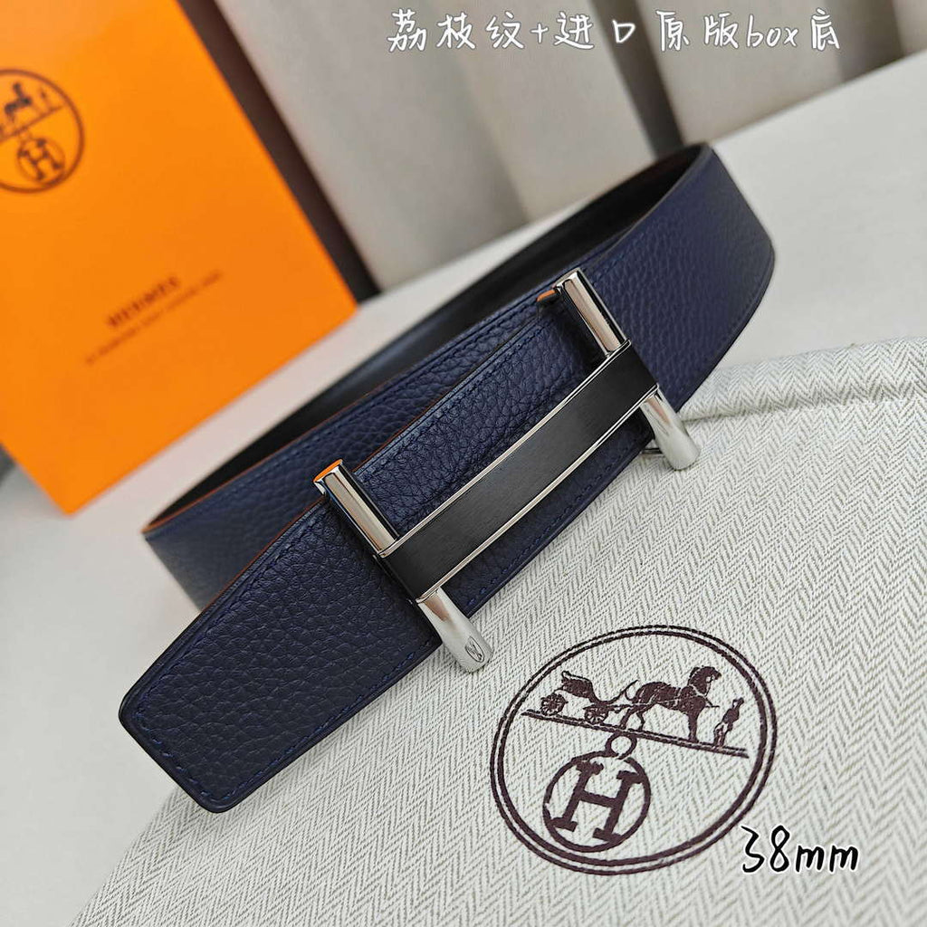 Hermes H077931CP2K Jockey belt buckle & Reversible leather strap 38 mm H88019