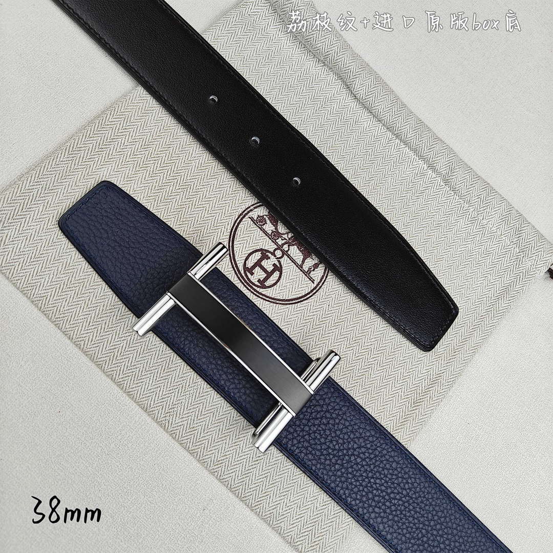 Hermes H077931CP2K Jockey belt buckle & Reversible leather strap 38 mm H88019