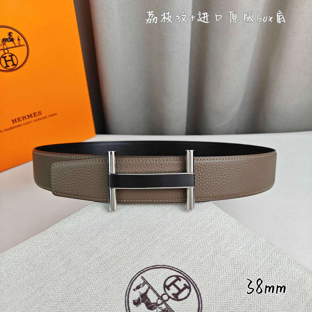 Hermes H077931CP2K Jockey belt buckle & Reversible leather strap 38 mm H88020