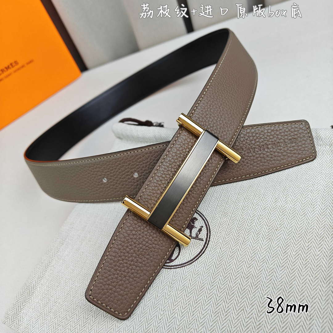 Hermes H077931CP2K Jockey belt buckle & Reversible leather strap 38 mm H88020