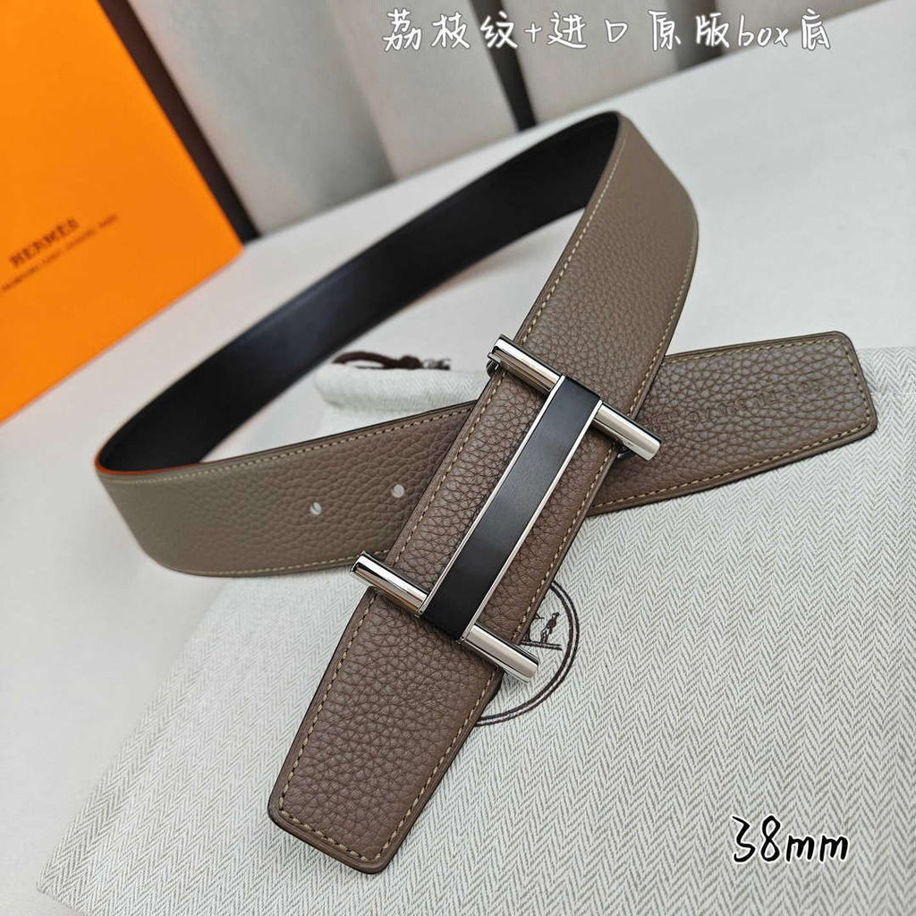 Hermes H077931CP2K Jockey belt buckle & Reversible leather strap 38 mm H88020
