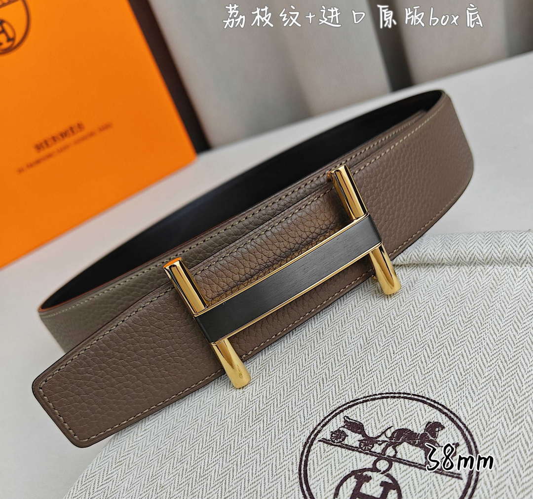Hermes H077931CP2K Jockey belt buckle & Reversible leather strap 38 mm H88020