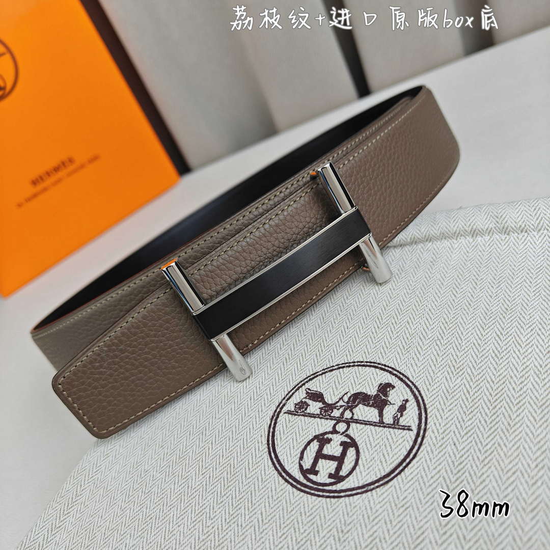 Hermes H077931CP2K Jockey belt buckle & Reversible leather strap 38 mm H88020