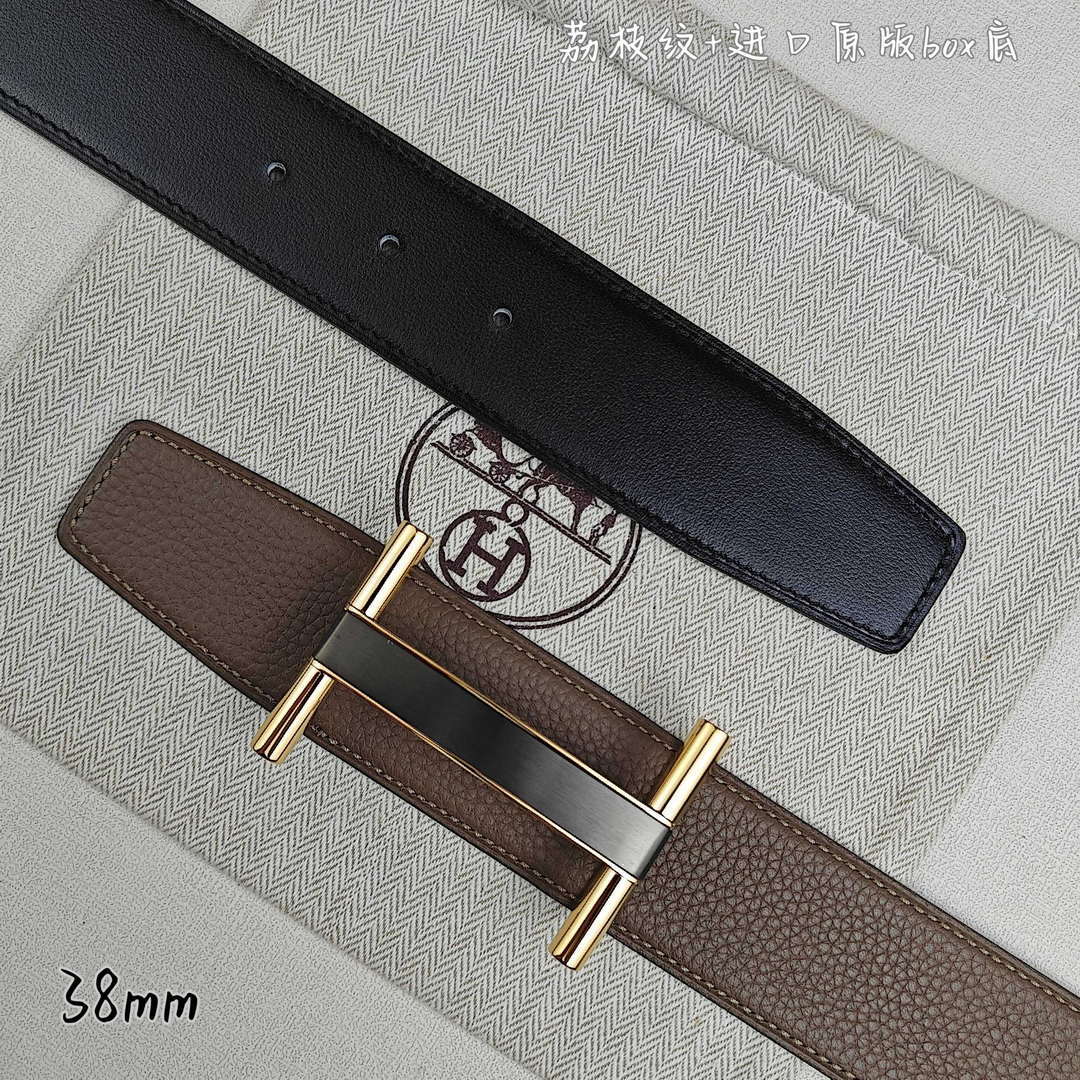 Hermes H077931CP2K Jockey belt buckle & Reversible leather strap 38 mm H88020