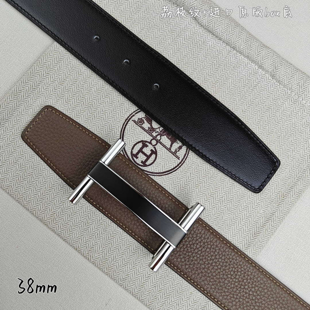 Hermes H077931CP2K Jockey belt buckle & Reversible leather strap 38 mm H88020