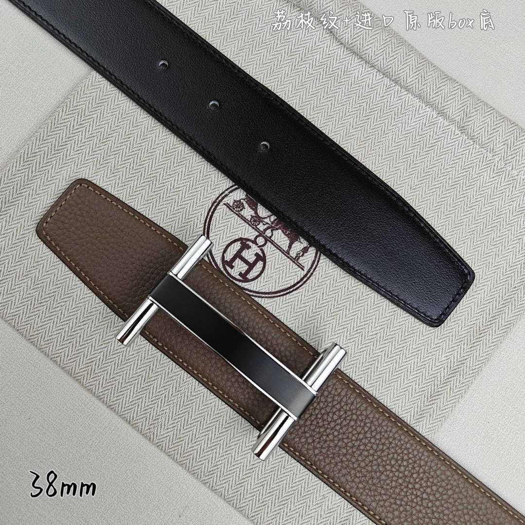 Hermes H077931CP2K Jockey belt buckle & Reversible leather strap 38 mm H88020