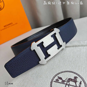 Hermes H077971CAVG085 H belt buckle & Reversible leather strap 38 mm H88024 - Gold / '--Please Select-- - View 6