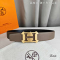 Hermes H077971CAVG085 H belt buckle & Reversible leather strap 38 mm H88025 - Gold / '--Please Select-- - View 1