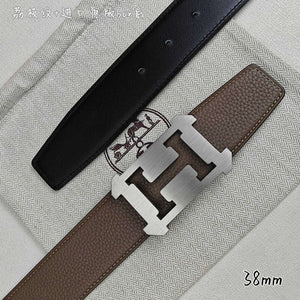 Hermes H077971CAVG085 H belt buckle & Reversible leather strap 38 mm H88025 - Gold / '--Please Select-- - View 8