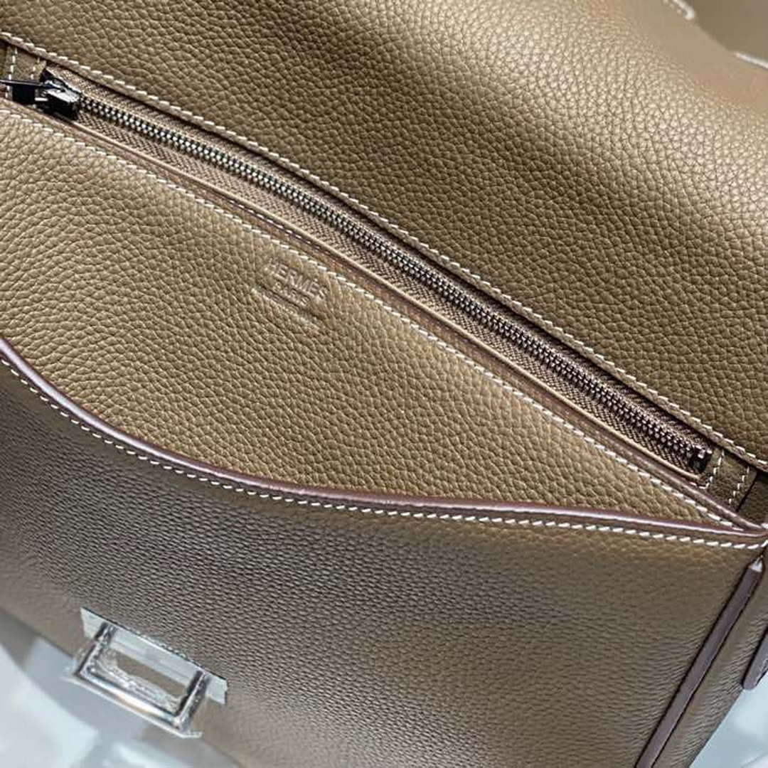 Hermes H082119CK89 Men Steve light junior messenger bag Elephant Gray - Default Title - View 7