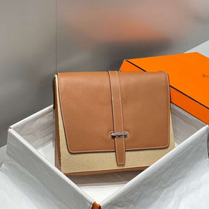Hermes H082119CK89 Men Steve light junior messenger bag Golden Brown - Default Title - View 2