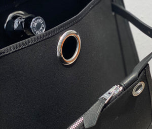 Hermes H082835CKAC Herbag Zip 31 Bag in Black Hunter Leather and Canvas H60028 - Default Title - View 7