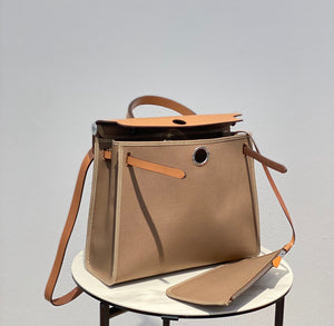 Hermes H082835CKAC Herbag Zip 31 Bag in Black Hunter Leather and Canvas H60036 - Default Title - View 4