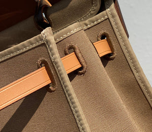 Hermes H082835CKAC Herbag Zip 31 Bag in Black Hunter Leather and Canvas H60036 - Default Title - View 6