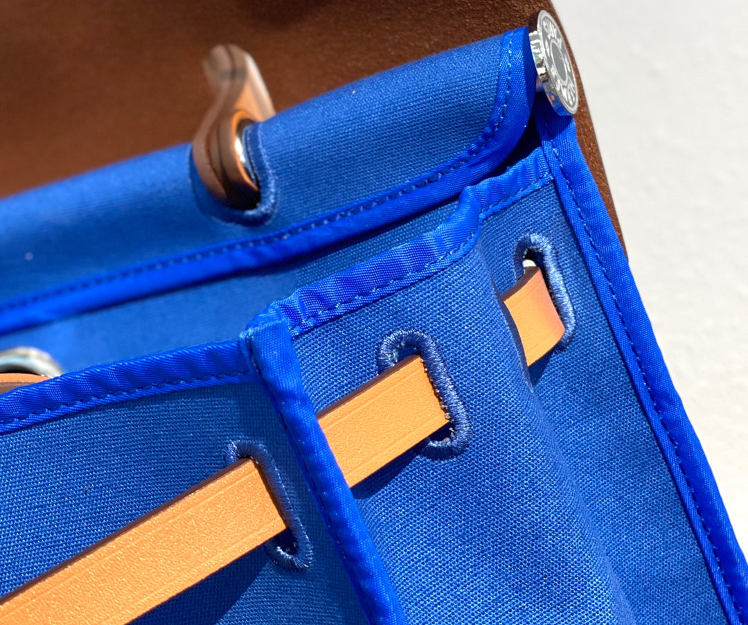 Hermes H082835CKAC Herbag Zip 31 Bag in Black Hunter Leather and Canvas H60040 - Default Title - View 5