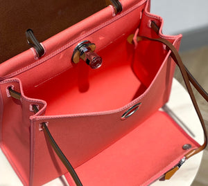 Hermes H082835CKAC Herbag Zip 31 Bag in Black Hunter Leather and Canvas H60041 - Default Title - View 9
