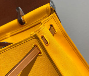 Hermes H082835CKAC Herbag Zip 31 Bag in Black Hunter Leather and Canvas H60042 - Default Title - View 5