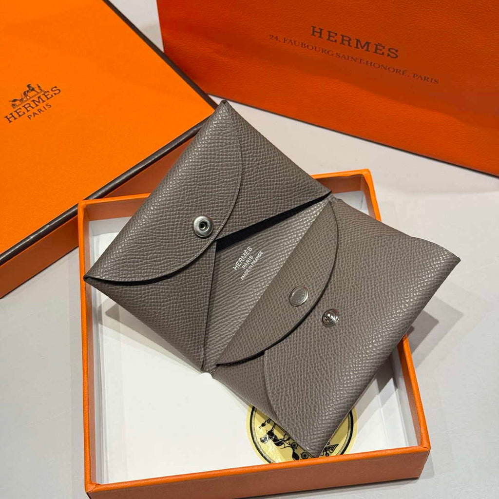 Hermes H083035CK10 Calvi Duo card holder H91001