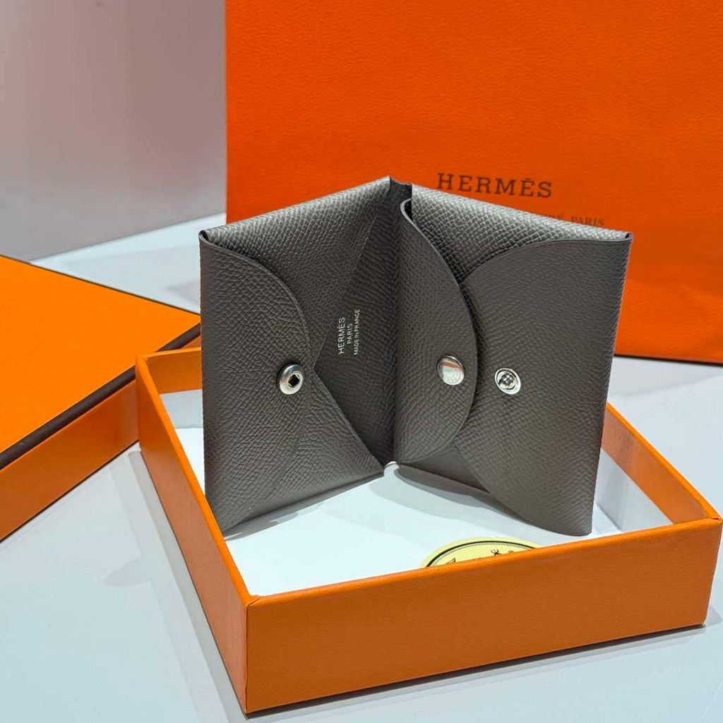 Hermes H083035CK10 Calvi Duo card holder H91001