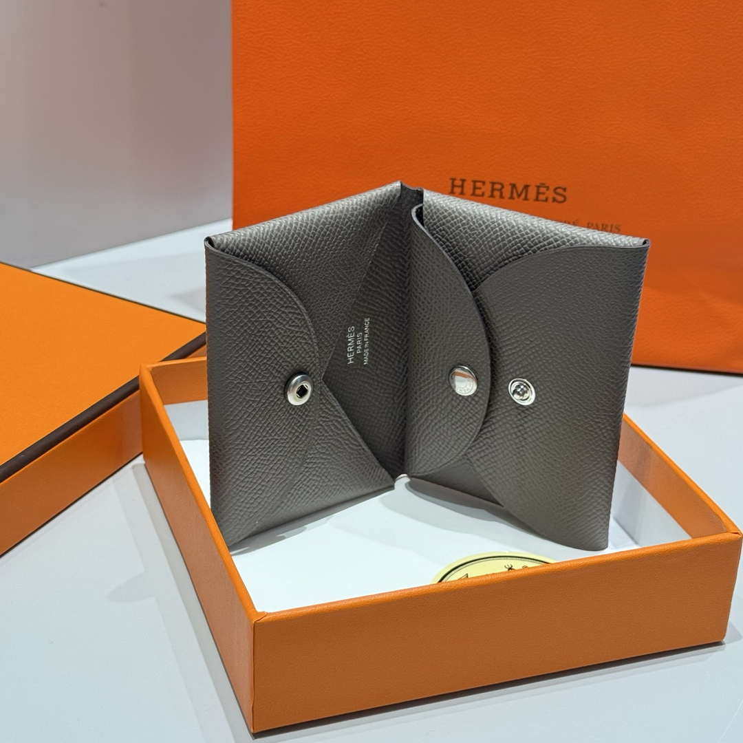 Hermes H083035CK10 Calvi Duo card holder H91001