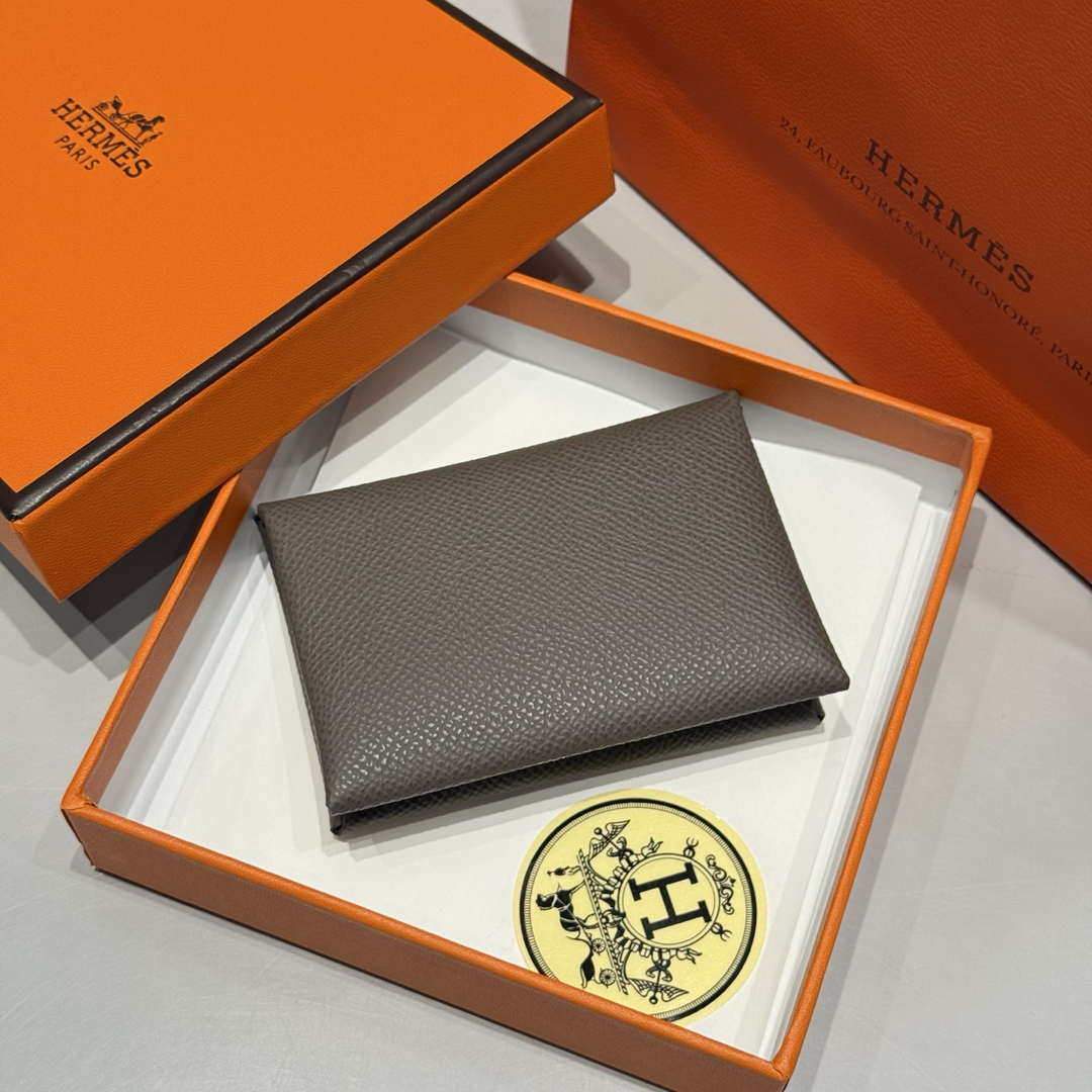 Hermes H083035CK10 Calvi Duo card holder H91001