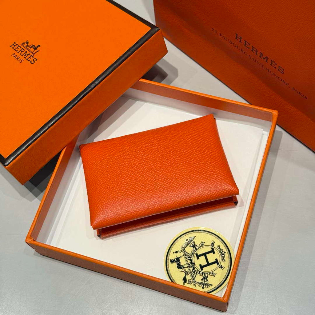 Hermes H083035CK10 Calvi Duo card holder H91002