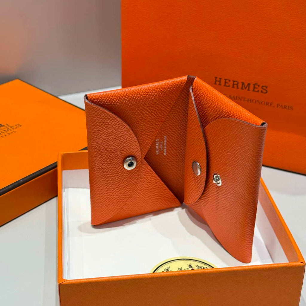 Hermes H083035CK10 Calvi Duo card holder H91002