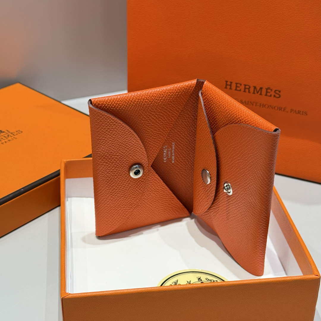 Hermes H083035CK10 Calvi Duo card holder H91002