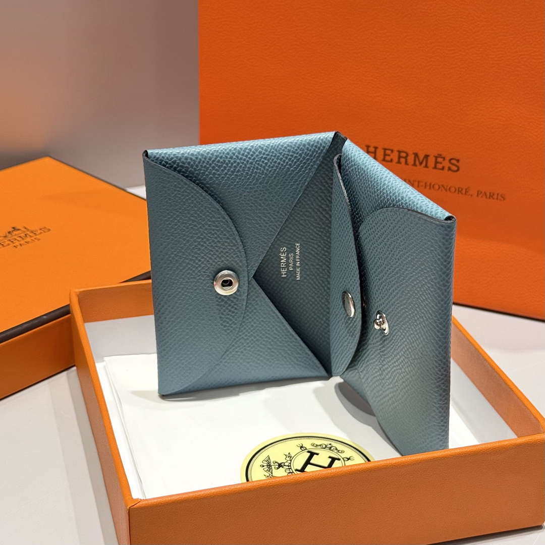 Hermes H083035CK10 Calvi Duo card holder H91003