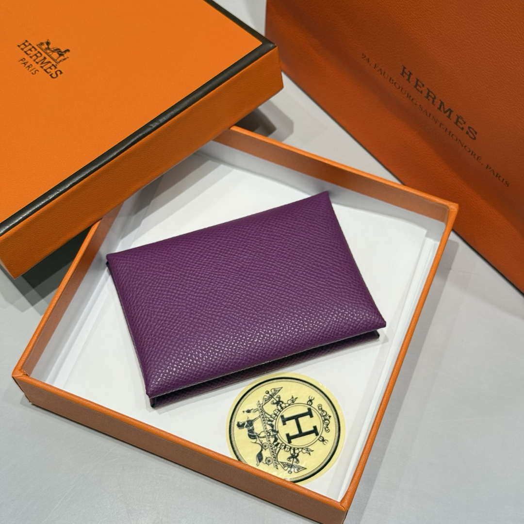 Hermes H083035CK10 Calvi Duo card holder H91004
