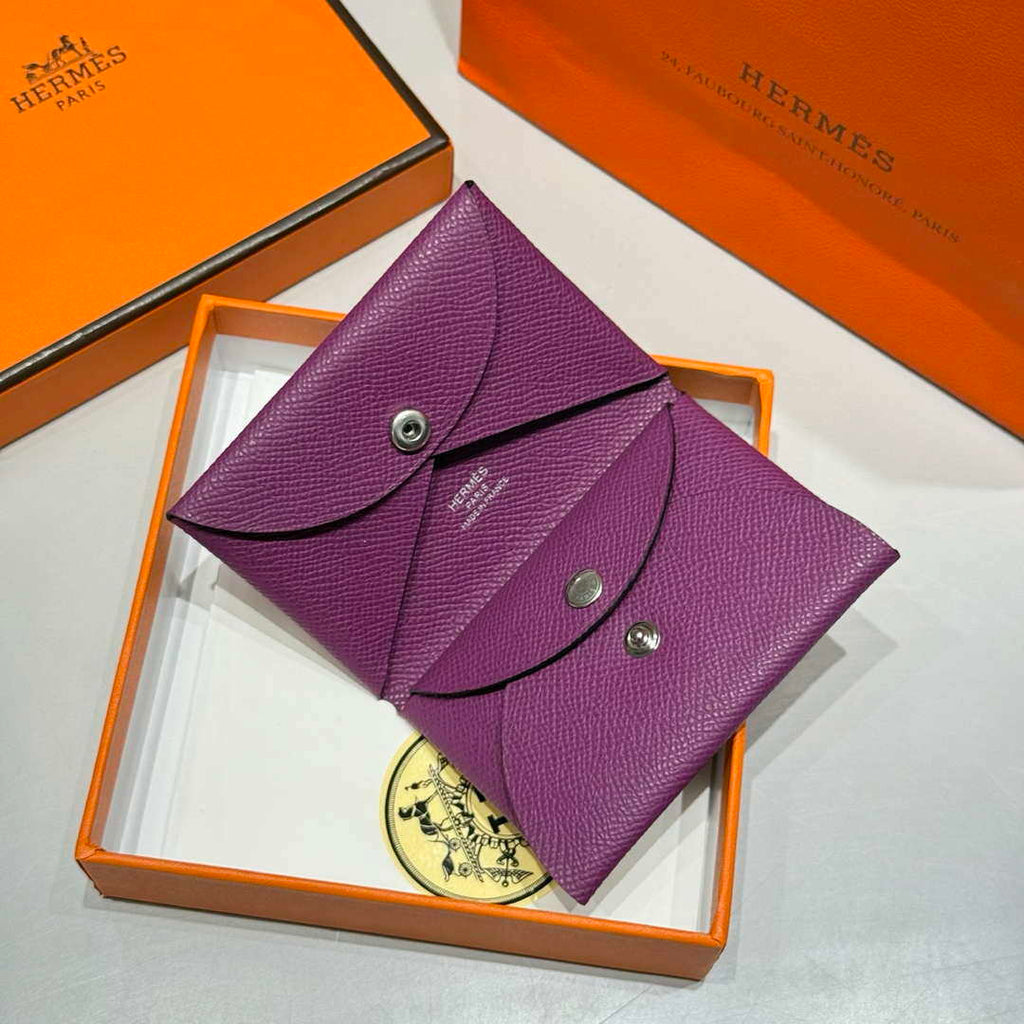 Hermes H083035CK10 Calvi Duo card holder H91004